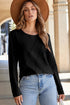 Asymmetric Exposed Seam Detail Drop Shoulder Crew Neck Pullover Top